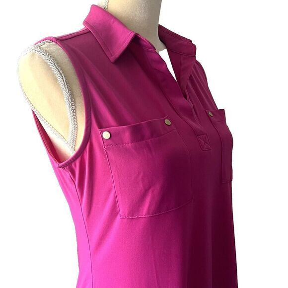 JONES NEW YORK SIGNATURE Women's Blouse Size S Pink Sleeveless Pockets Stretch‎ - Picture 6 of 13
